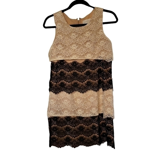 Jessica Simpson Black Cream women's lace dress size 2 - Picture 2 of 4